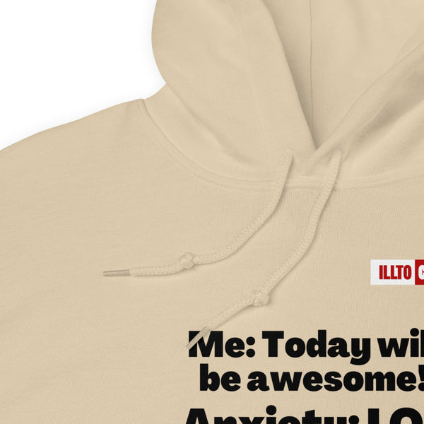 Sand Hoodie Detail 1 - ILLTOCHILL Anxiety Awareness, Funny Anxiety Internal Dailouge gift Unisex Hoodie