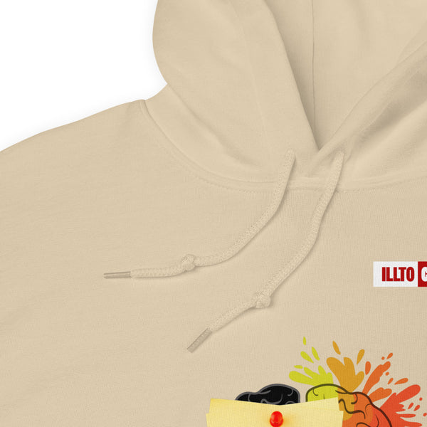 Sand Hoodie Detail 1 - ILLTOCHILL Chronic Migraine 'Constant Pain' migraine support gift Unisex Hoodie.