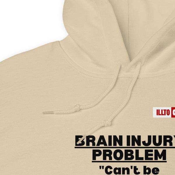 Sand Hoodie Detail 1 - ILLTOCHILL Brain injury problem 'can't understand from outside, can't explain from inside' TBI support gift Unisex Hoodie.