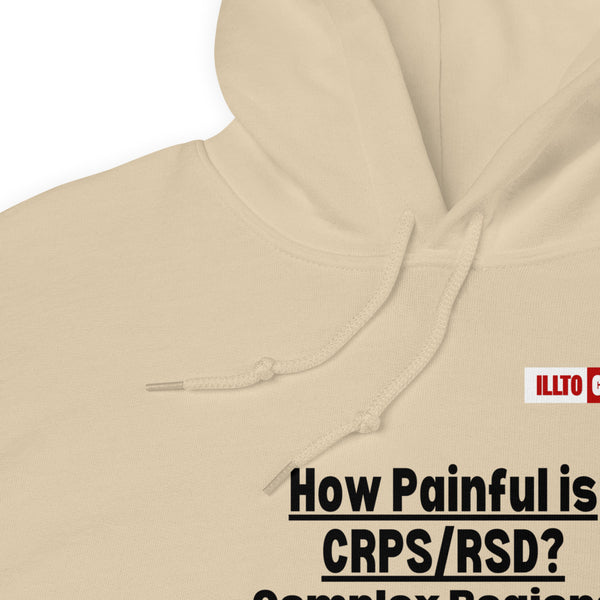Sand Hoodie Detail 1 - ILLTOCHILL Complex regional pain syndrome awareness 'How painful is CRPS,RSD' support gift Unisex Hoodie.