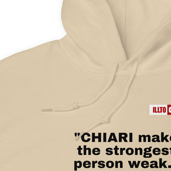 Sand Hoodie Detail 1 - ILLTOCHILL CM Chiari Malformation Awareness, 'Chiari makes the weakest peron strongest' Gift Unisex Hoodie.