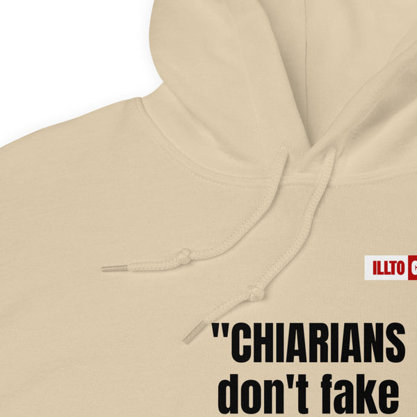 Sand Hoodie Detail 1 - ILLTOCHILL CM Chiari Malformation Awareness, 'Chiarians dont fake their illnes' Gift Unisex Hoodie.