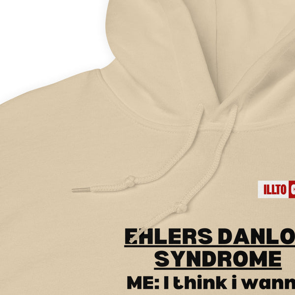 Sand Hoodie Detail 1 - ILLTOCHILL Ehlers danlos syndrome awareness 'Internal Eds conversation' funny Ehlers-danlos gift Unisex Hoodie.