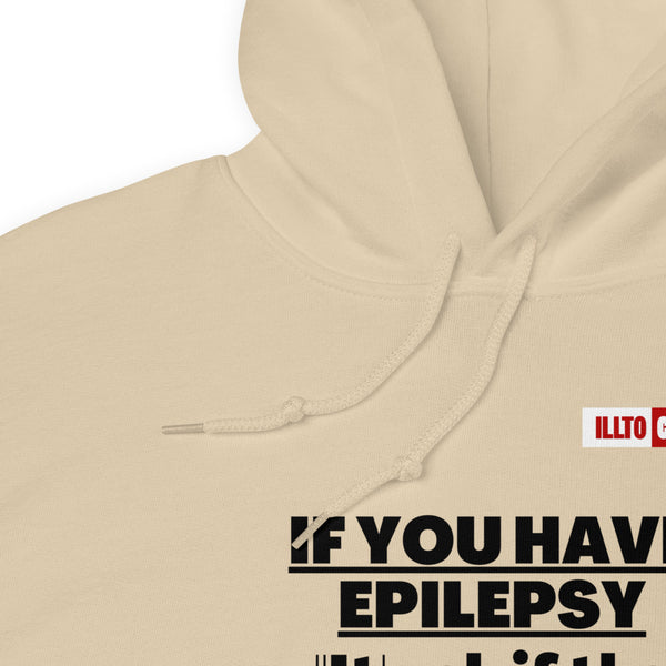 Sand Hoodie Detail 1 - ILLTOCHILL Epilepsy awareness 'Its Ok just to breathe' epileptic seizures gift Unisex Hoodie.