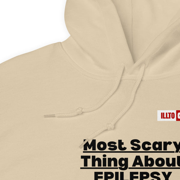 Sand Hoodie Detail 1 - ILLTOCHILL Epilepsy awareness 'Most sacred thing SUDEP' epileptic seizures gift Unisex Hoodie.