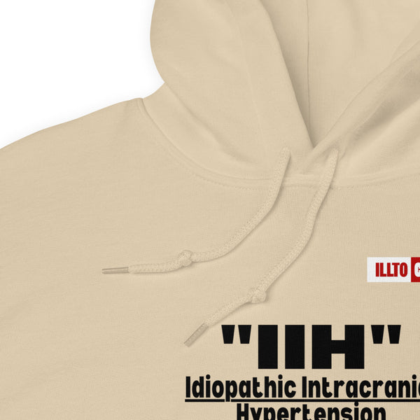 Sand Hoodie Detail 1 - ILLTOCHILL Idiopathic intracranial hypertension 'Last thing you think about' IIH awareness gift Unisex Hoodie.