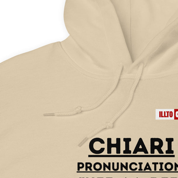 Sand Hoodie Detail 1 - ILLTOCHILL How to say Chiari Malformation Awareness gift Unisex Hoodie.