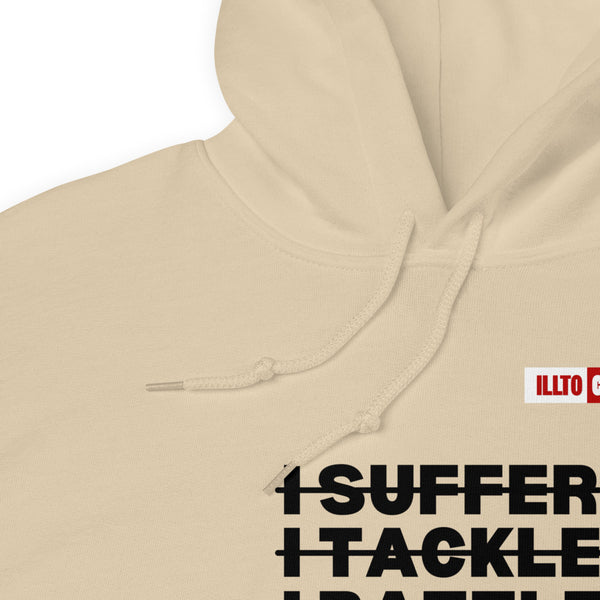 Sand Hoodie Detail 1 - ILLTOCHILL Mast cell activation syndrome 'I Battle MCAS' awareness gift Unisex Hoodie.