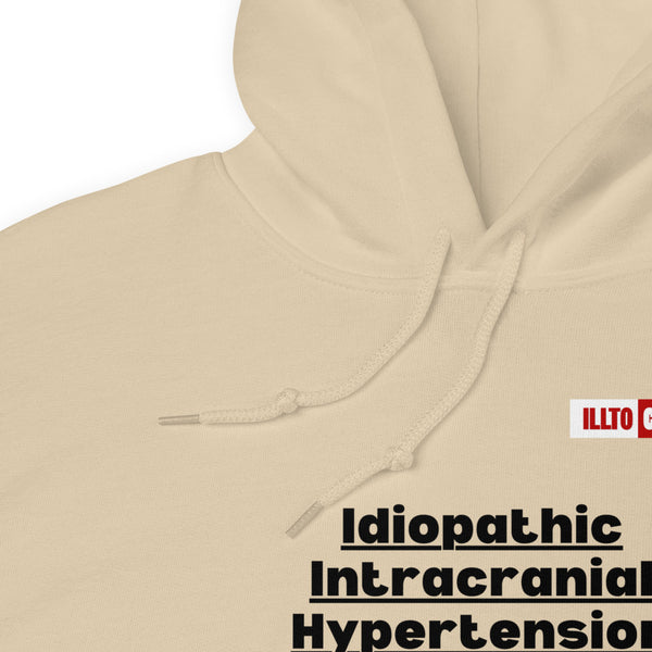 Sand Hoodie Detail 1 - ILLTOCHILL Idiopathic intracranial hypertension 'Think it's hard to say' Sarcastic IIH gift Unisex Hoodie.