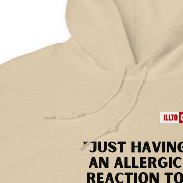 Sand Hoodie Detail 1 - ILLTOCHILL Mast Cell Activation Syndrome 'Allergic reaction to the universe' funny MCAS gift Unisex Hoodie.