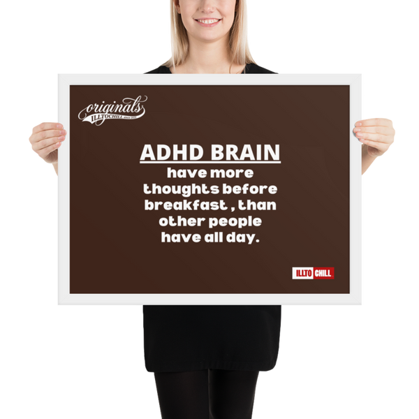 Lightning Bolt Brain ADHD Framed Poster – Own Your Wiring | ILLTOCHILL