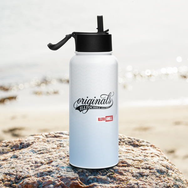 Autistic pride ILLTOCHILL straw bottle in everyday setting