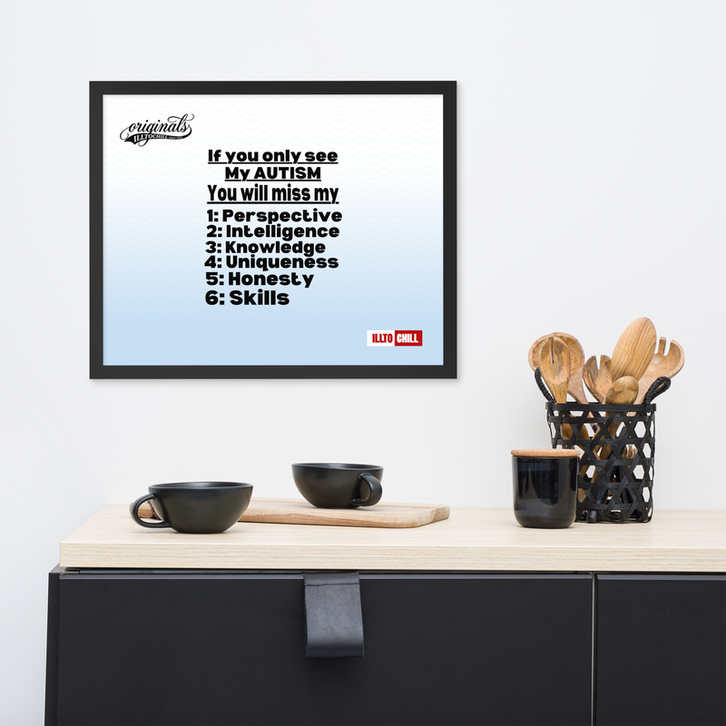 Autistic Acceptance Framed Poster — Wired Different | ILLTOCHILL