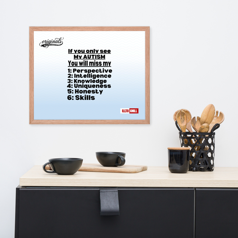 Autistic Acceptance Framed Poster — Wired Different | ILLTOCHILL