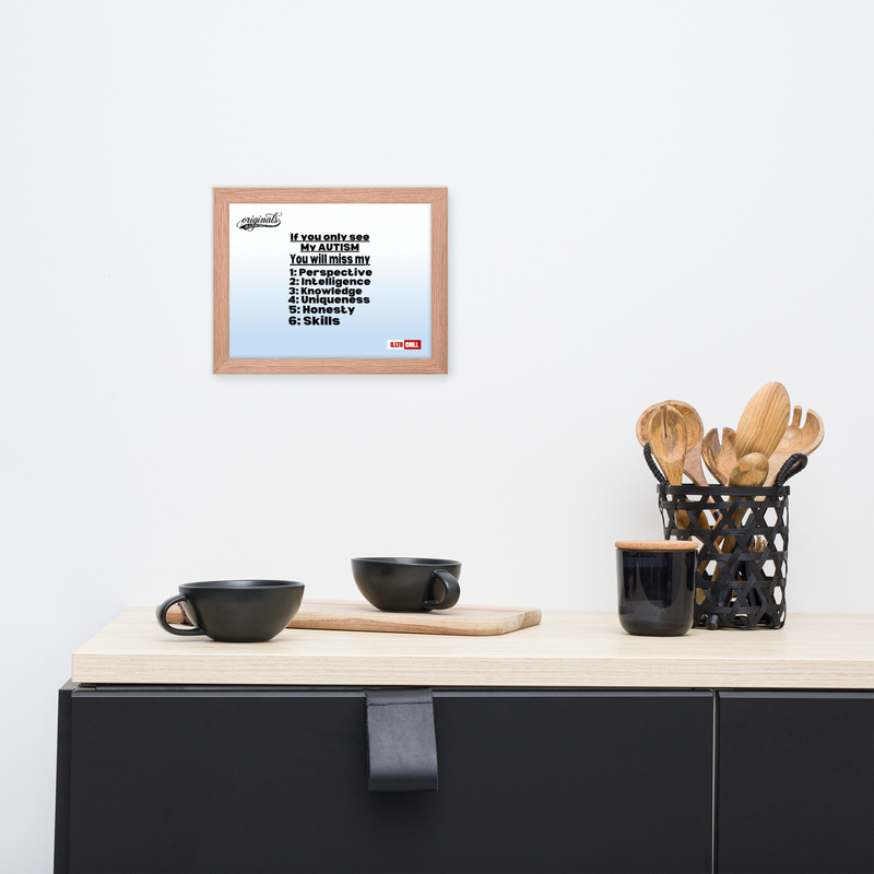 Autistic Acceptance Framed Poster — Wired Different | ILLTOCHILL