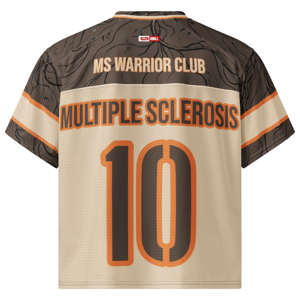 ILLTOCHILL MS Multiple Sclerosis awareness and support Boxy football jersey