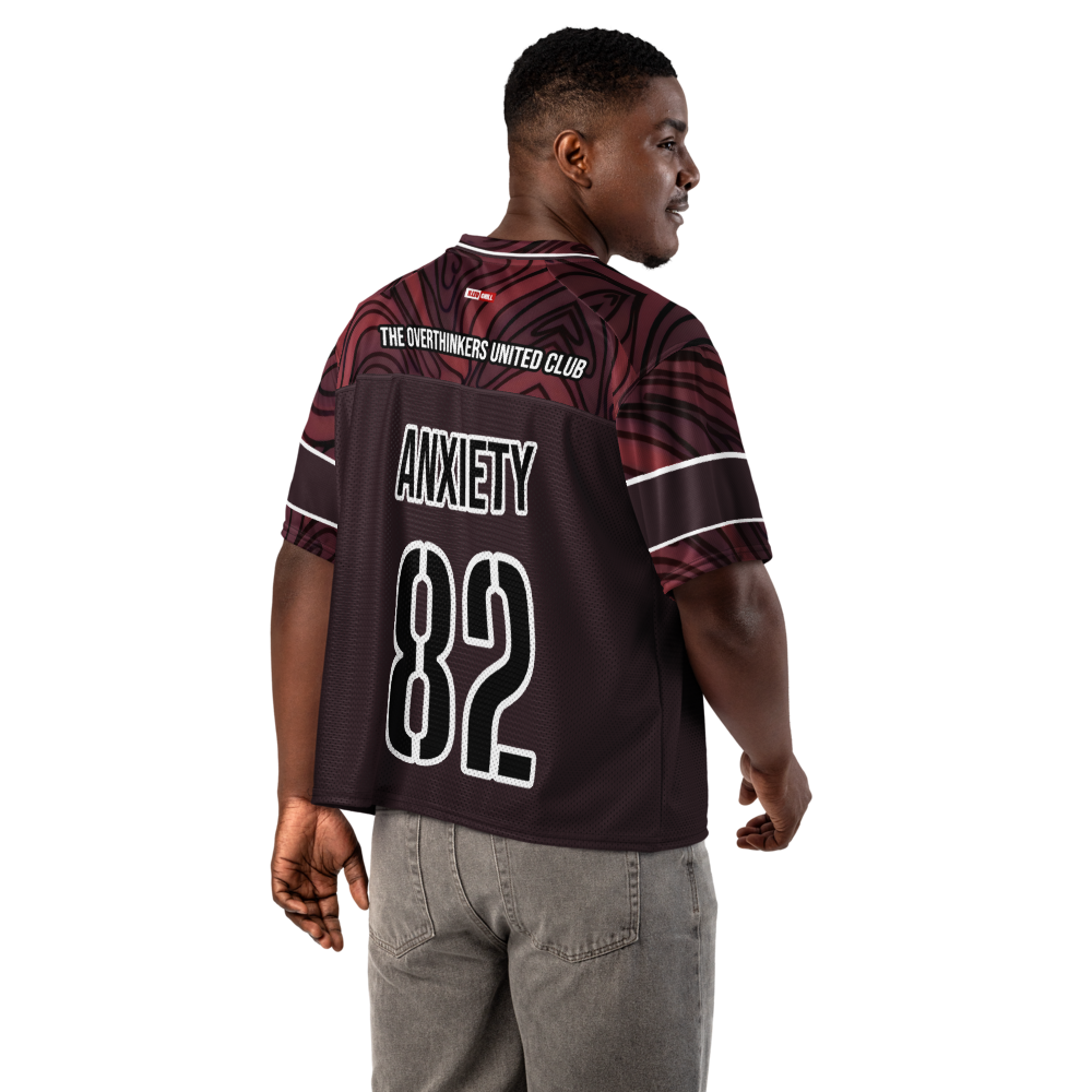 Anxiety Warrior Boxy Football Jersey Mental Health Anxiety Streetwear Apparel by ILLTOCHILL