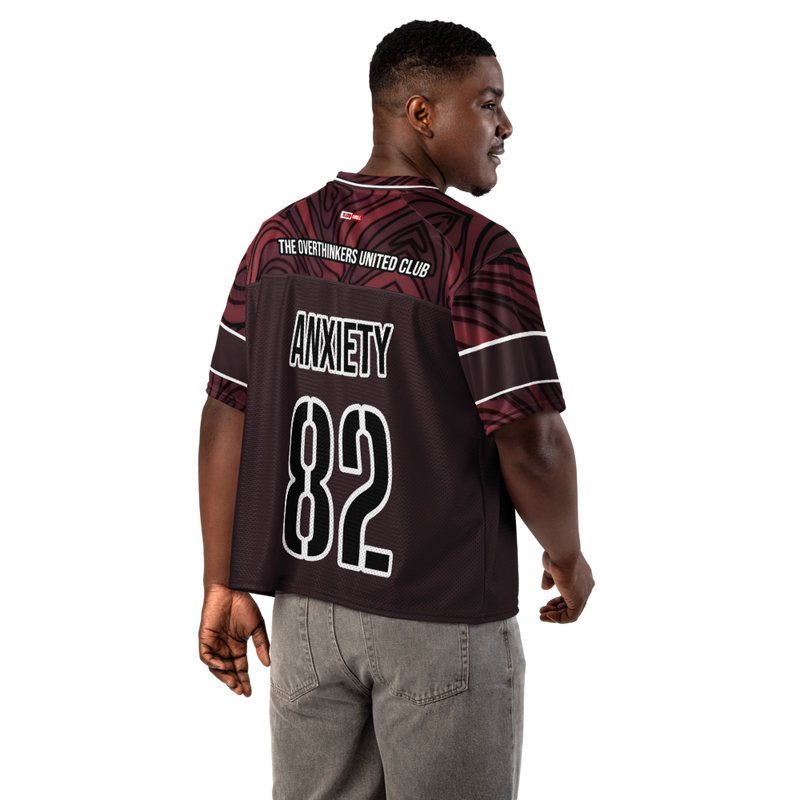 Anxiety Warrior Boxy Football Jersey Mental Health Anxiety Streetwear Apparel by ILLTOCHILL