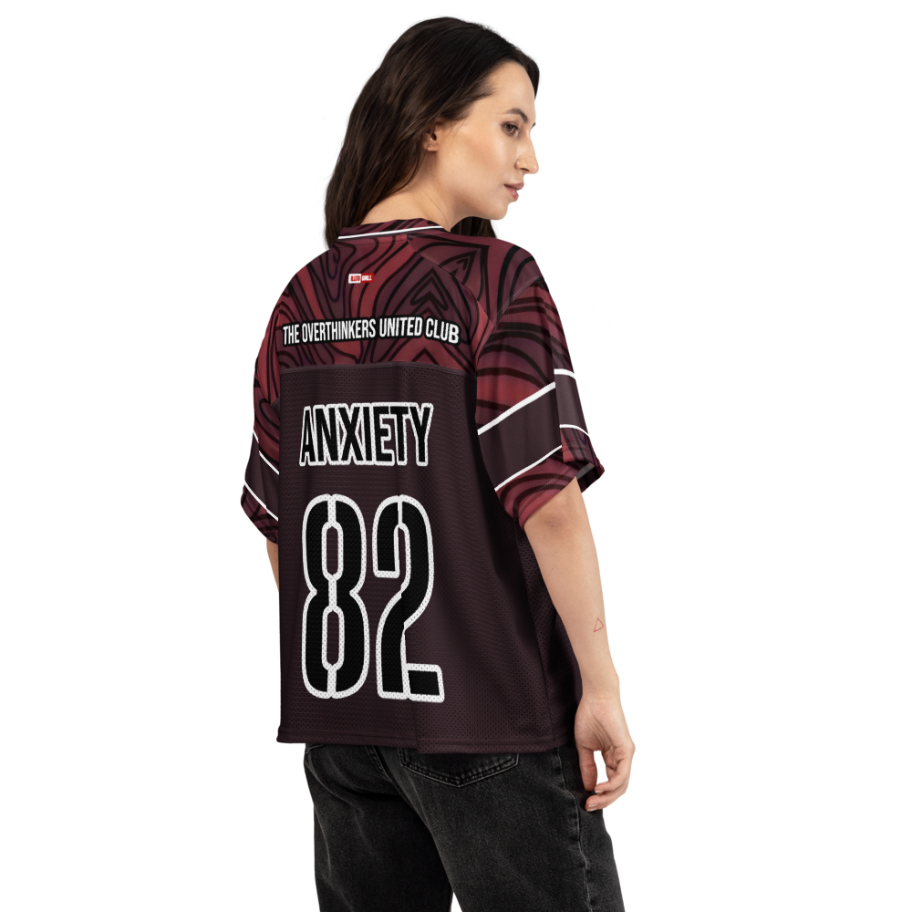 Anxiety Warrior Boxy Football Jersey Mental Health Anxiety Streetwear Apparel by ILLTOCHILL