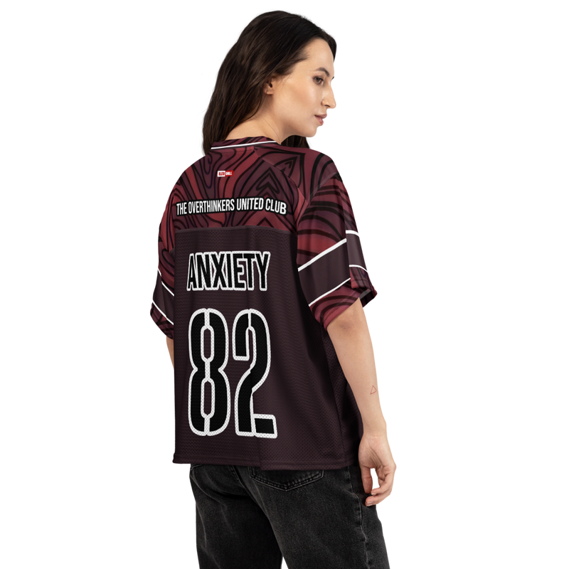Anxiety Warrior Boxy Football Jersey Mental Health Anxiety Streetwear Apparel by ILLTOCHILL