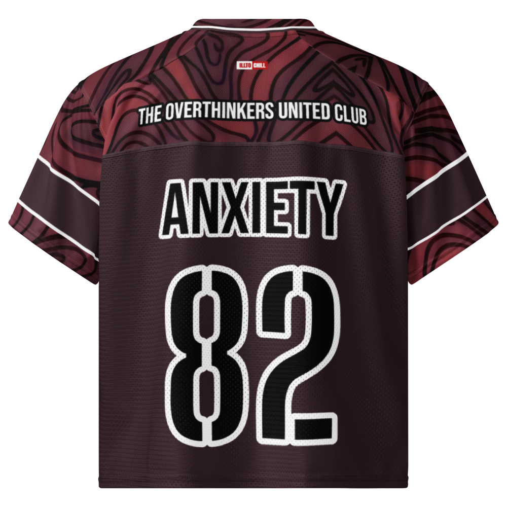 Anxiety Warrior Boxy Football Jersey Mental Health Anxiety Streetwear Apparel by ILLTOCHILL