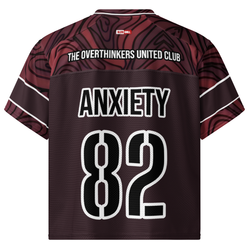 Anxiety Warrior Boxy Football Jersey Mental Health Anxiety Streetwear Apparel by ILLTOCHILL