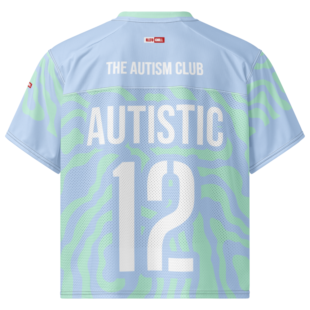 Autism Team Spirit Boxy Football Jersey – Game Day Neurodivergent Confidence ILLTOCHILL - ILLTOCHILL autism awareness merchandise