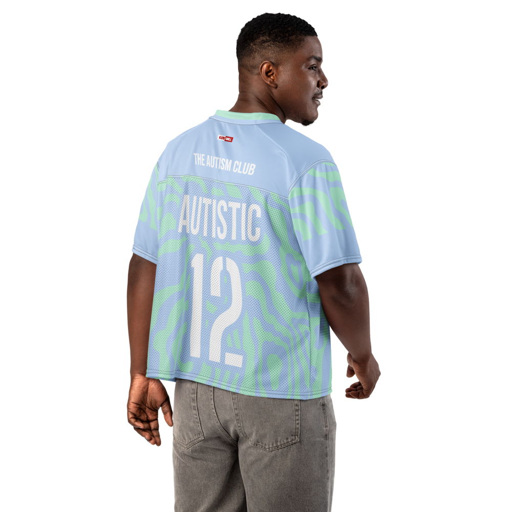 Autism Team Spirit Boxy Football Jersey – Game Day Neurodivergent Confidence ILLTOCHILL - ILLTOCHILL autism awareness merchandise