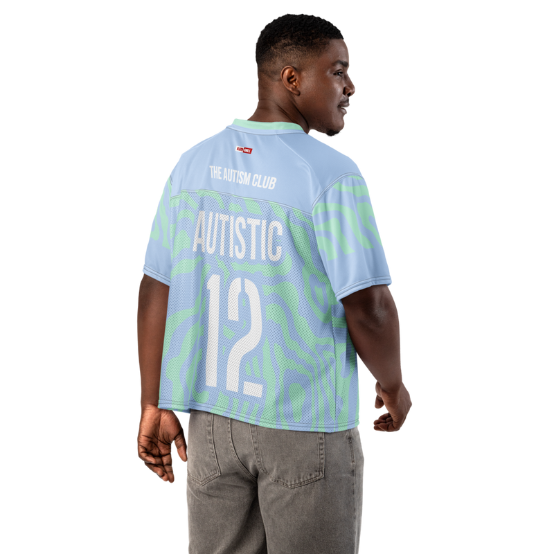 Autism Team Spirit Boxy Football Jersey – Game Day Neurodivergent Confidence ILLTOCHILL - ILLTOCHILL autism awareness merchandise