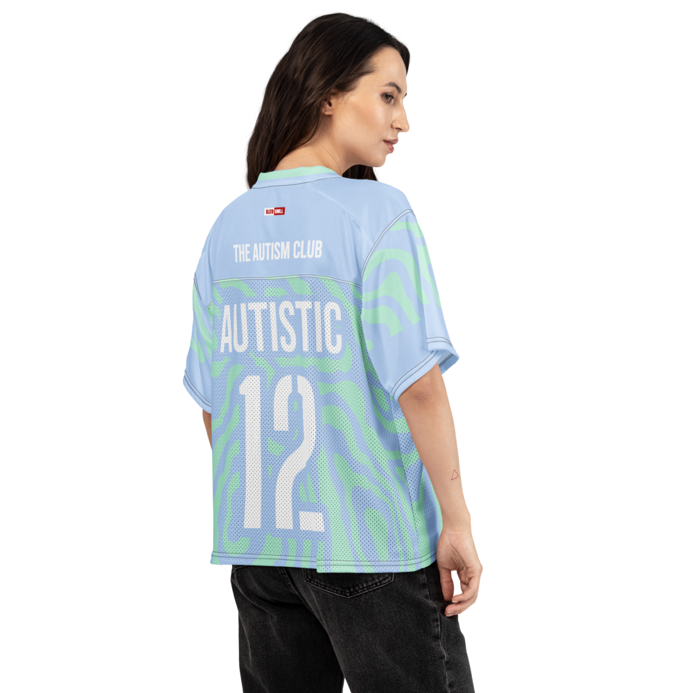 Autism Team Spirit Boxy Football Jersey – Game Day Neurodivergent Confidence ILLTOCHILL - ILLTOCHILL autism awareness merchandise