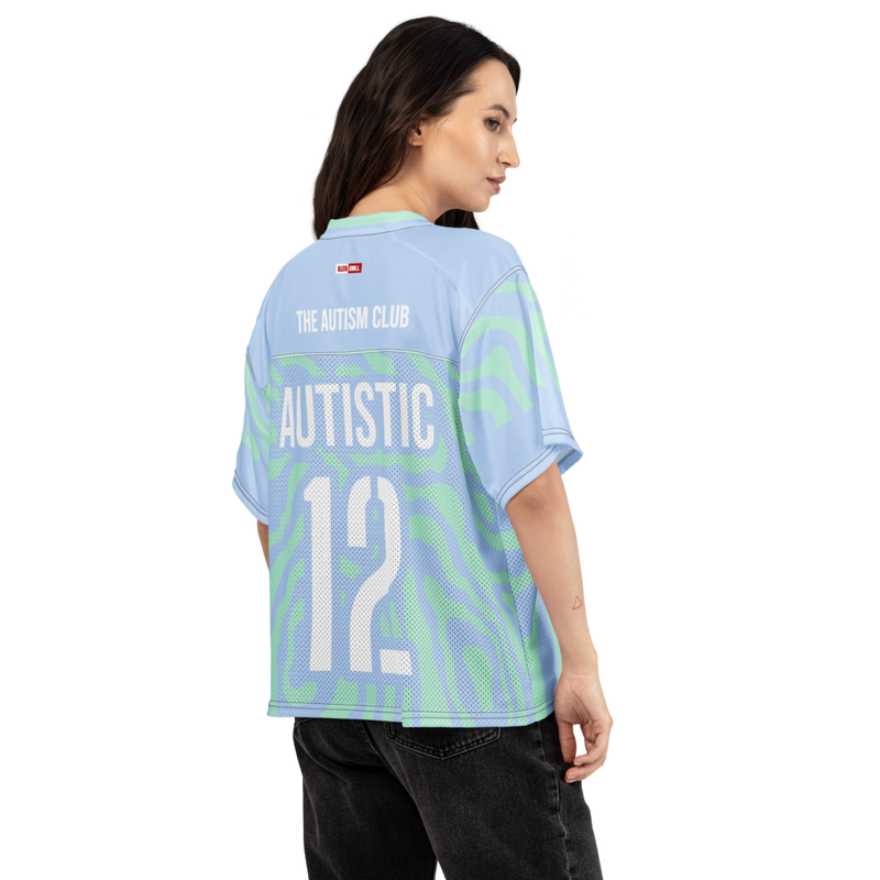 Autism Team Spirit Boxy Football Jersey – Game Day Neurodivergent Confidence ILLTOCHILL - ILLTOCHILL autism awareness merchandise