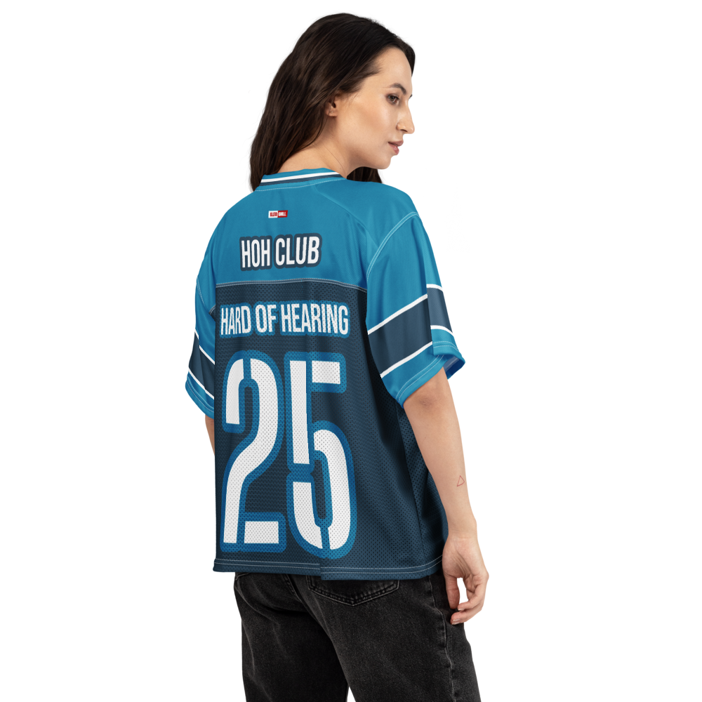 ILLTOCHILL Hard of Hearing awareness hearing impaired support Boxy football jersey