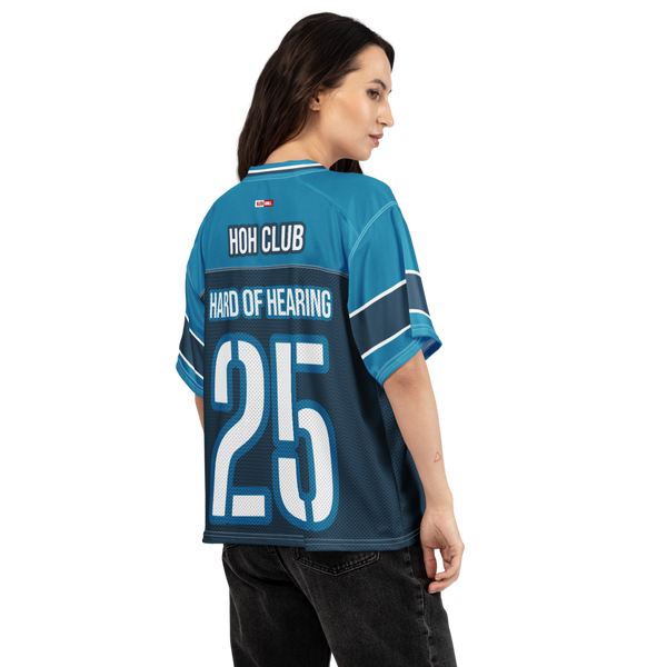 ILLTOCHILL Hard of Hearing awareness hearing impaired support Boxy football jersey