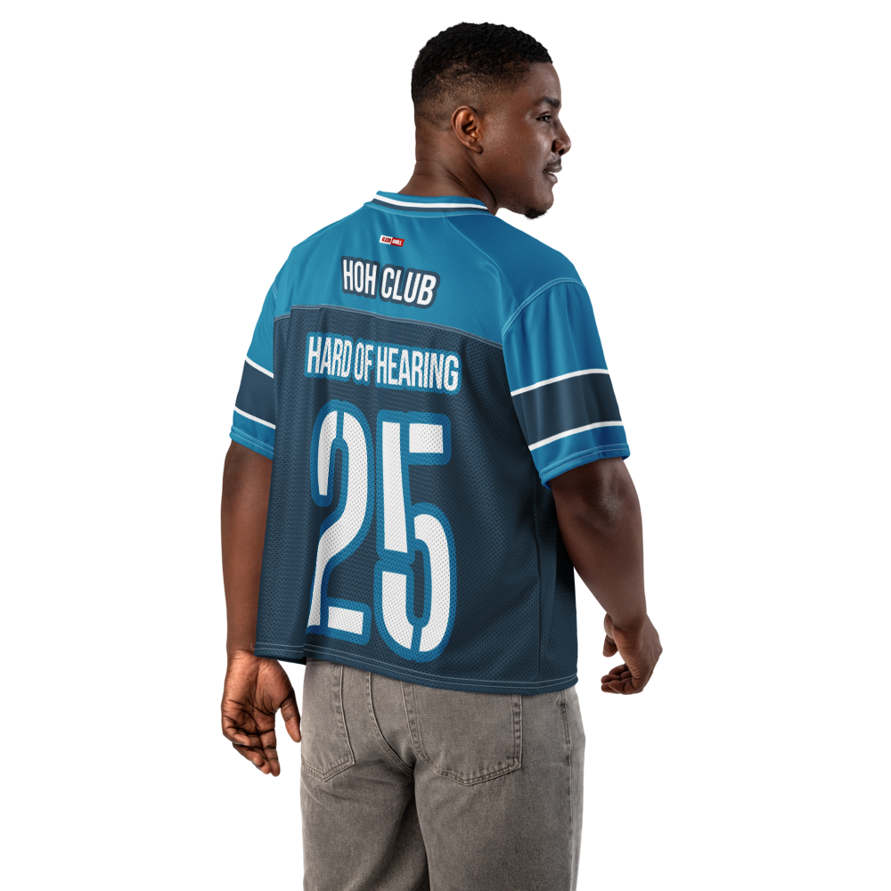 ILLTOCHILL Hard of Hearing awareness hearing impaired support Boxy football jersey