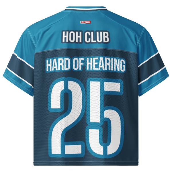 ILLTOCHILL Hard of Hearing awareness hearing impaired support Boxy football jersey