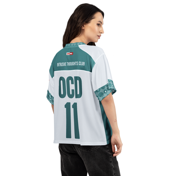 ILLTOCHILL OCD awareness Obsessive-Compulsive Disorder Boxy football jersey