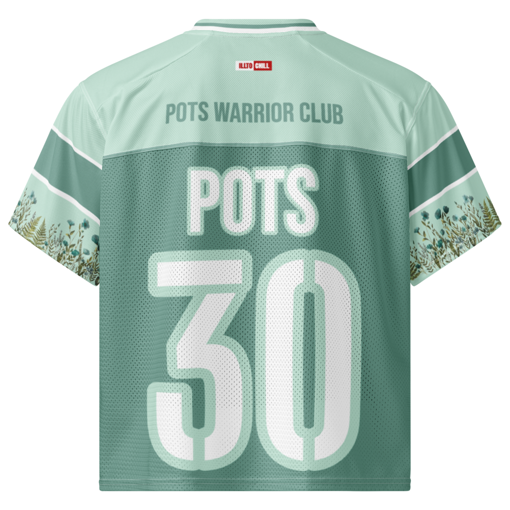 ILLTOCHILL POTS awareness Boxy football jersey