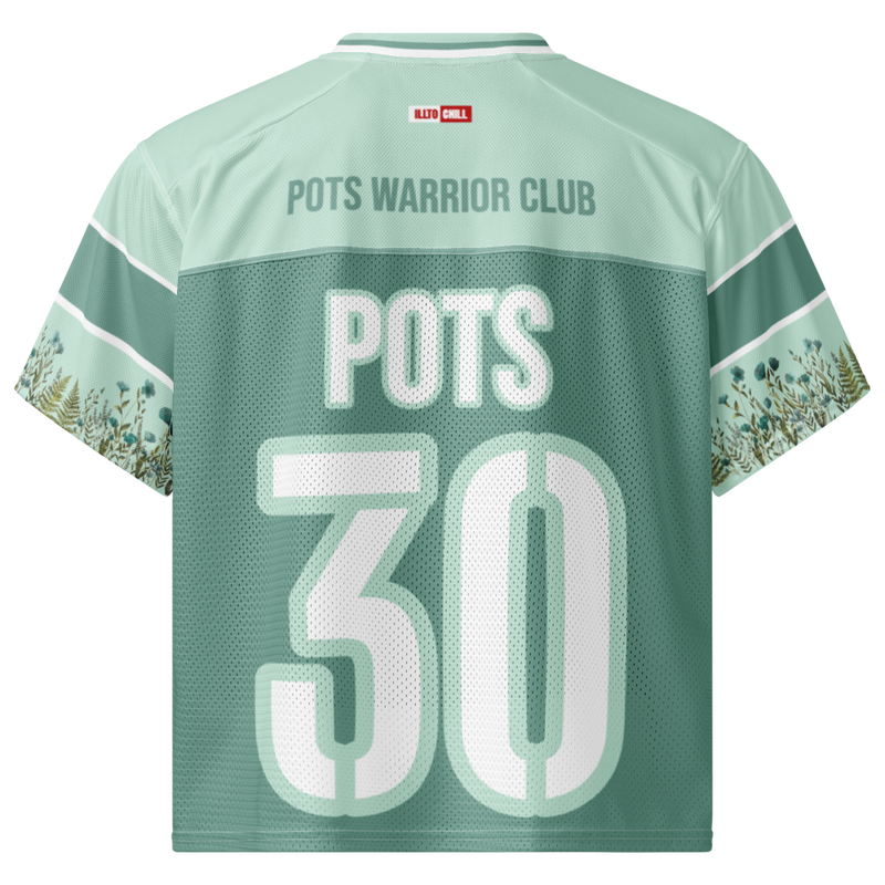 ILLTOCHILL POTS awareness Boxy football jersey