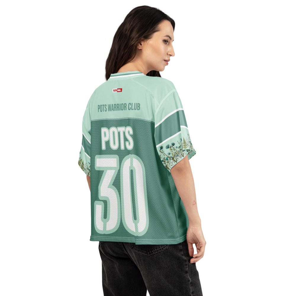ILLTOCHILL POTS awareness Boxy football jersey