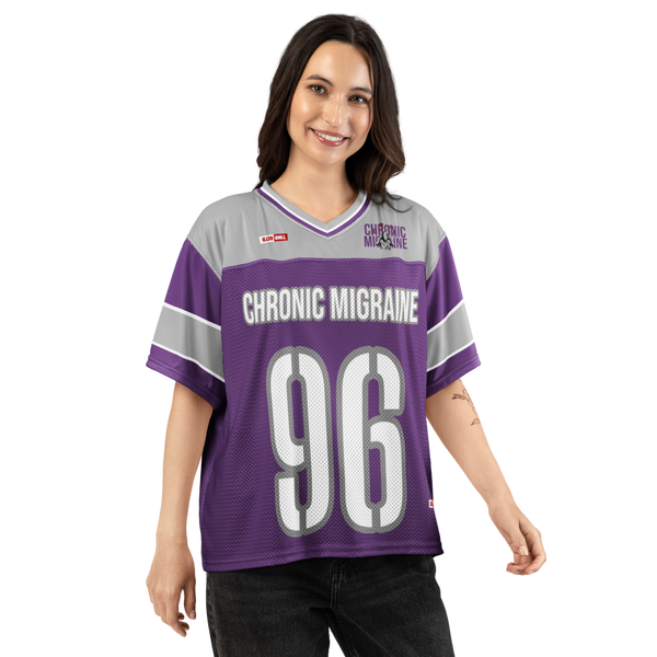 ILLTOCHILL Chronic Migraine awareness and support Boxy football jersey