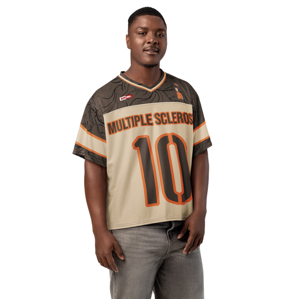 ILLTOCHILL MS Multiple Sclerosis awareness and support Boxy football jersey