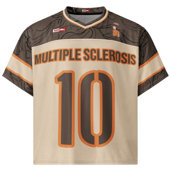 ILLTOCHILL MS Multiple Sclerosis awareness and support Boxy football jersey