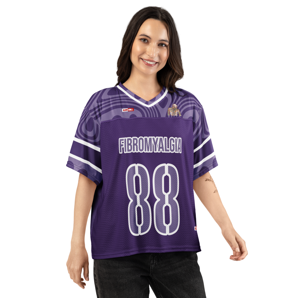 ILLTOCHILL Fibromyalgia awareness Boxy football jersey