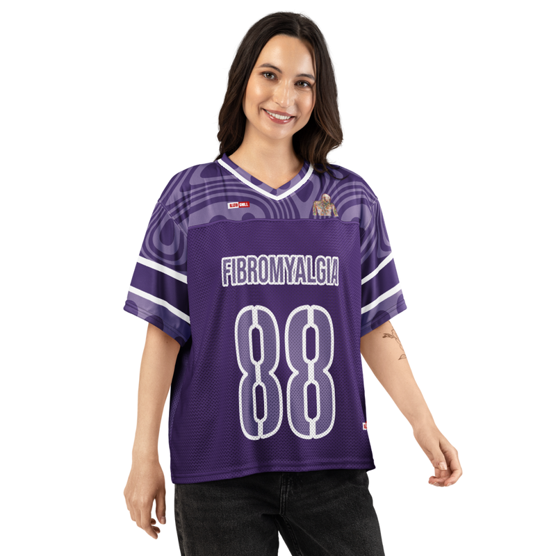 ILLTOCHILL Fibromyalgia awareness Boxy football jersey