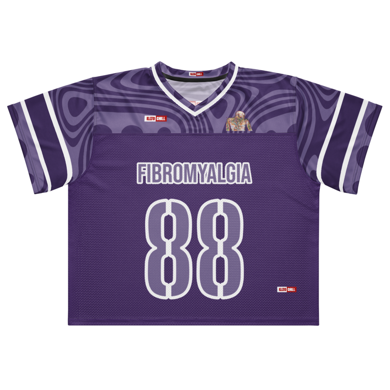 ILLTOCHILL Fibromyalgia awareness Boxy football jersey