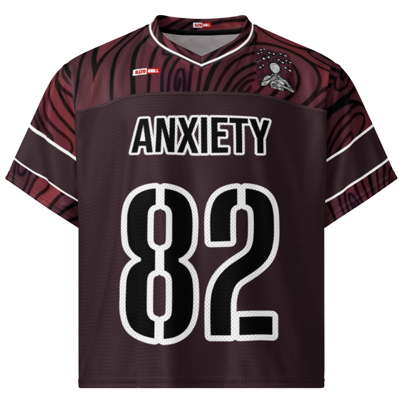 ILLTOCHILL anxiety awareness boxy football jersey streetwear style