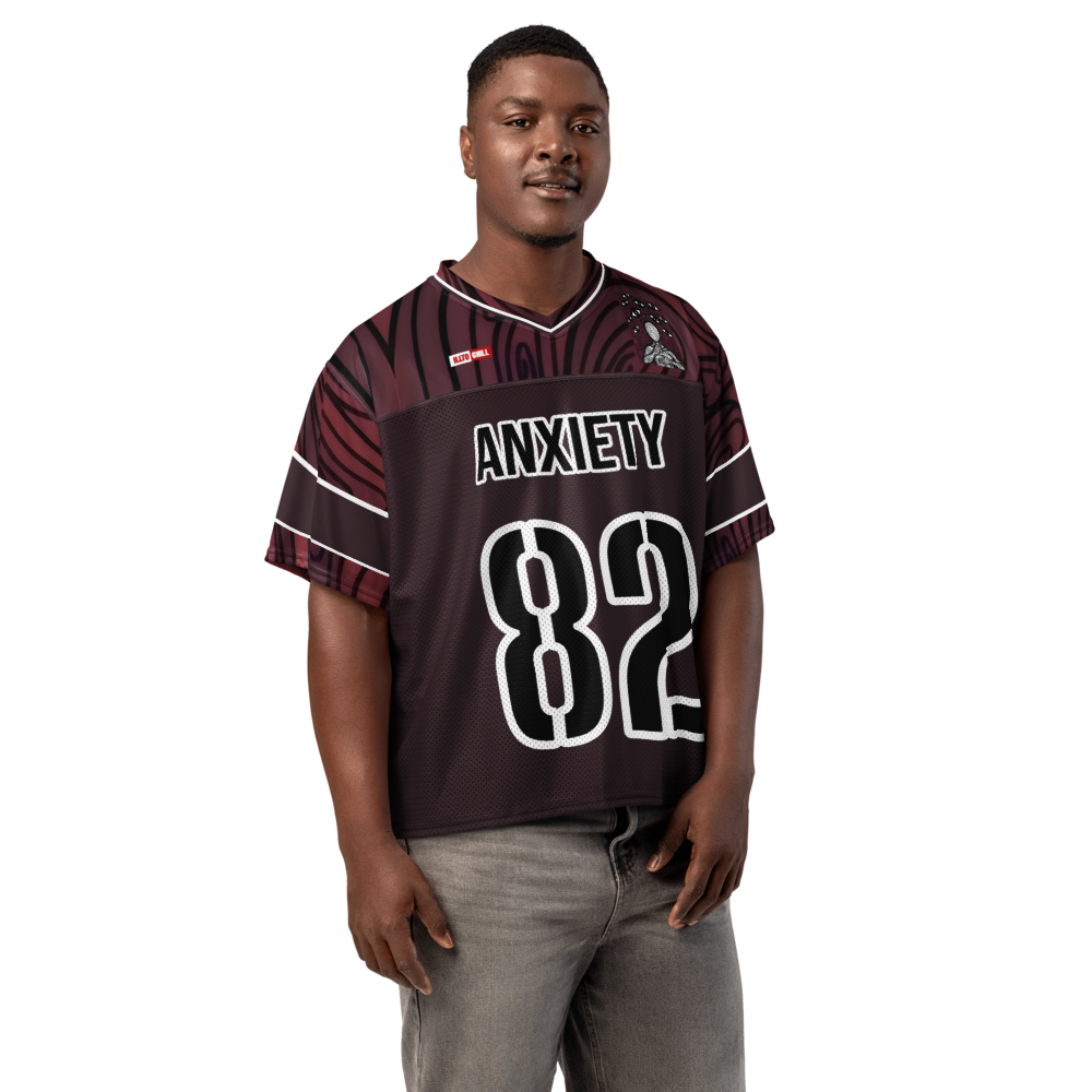 Anxiety Warrior Boxy Football Jersey Mental Health Anxiety Streetwear Apparel by ILLTOCHILL