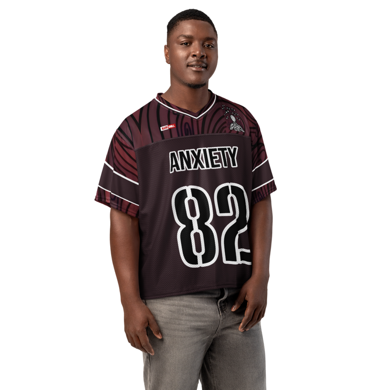 Anxiety Warrior Boxy Football Jersey Mental Health Anxiety Streetwear Apparel by ILLTOCHILL