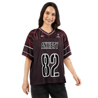 Anxiety Warrior Boxy Football Jersey Mental Health Anxiety Streetwear Apparel by ILLTOCHILL