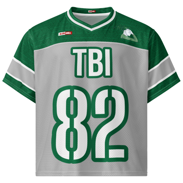 ILLTOCHILL TBI Traumatic brain injury support Boxy football jersey